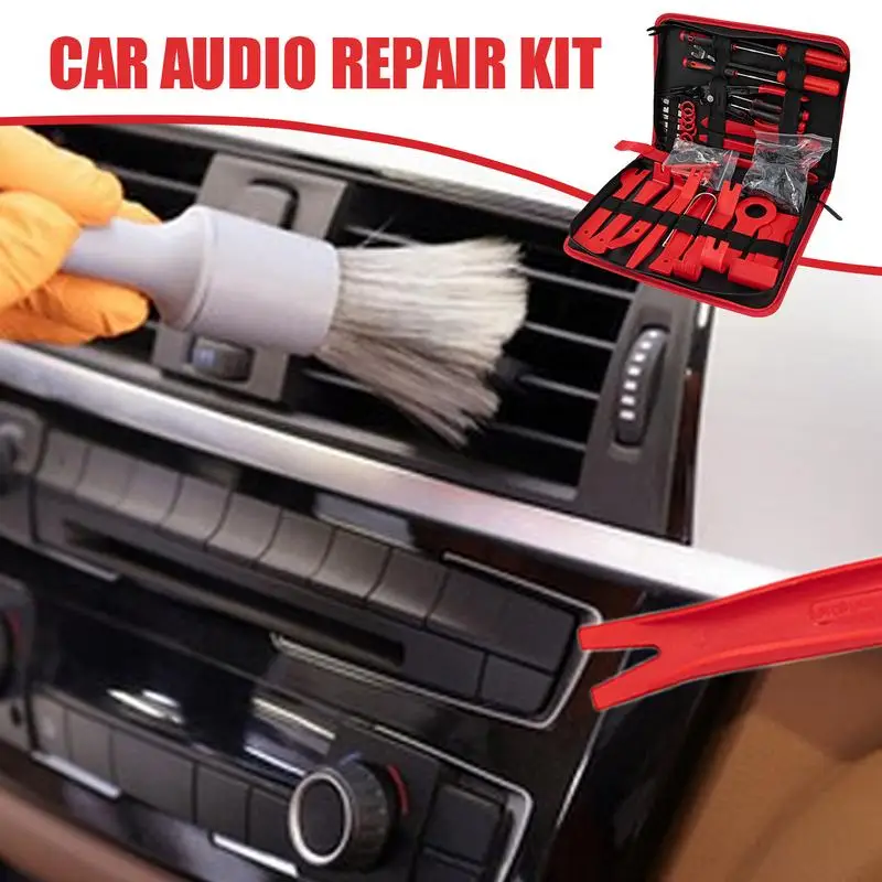 Fastener Remover Tool Kit 102pcs Trim Removal Door Panel Remover Kit Pry Puller Car Upholstery Repair Radio Auto Clip Pliers For