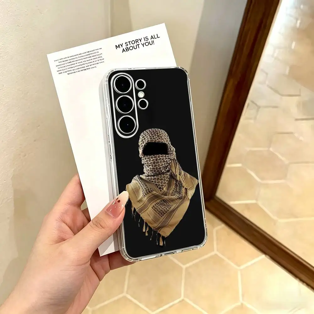 Exotic Arab Hattah Keffiyeh fashion Clear Hard Phone Case For Samsung S25,24,23,22,21,10,9,Ultra,Plus,Lite Transparent Cover view 4