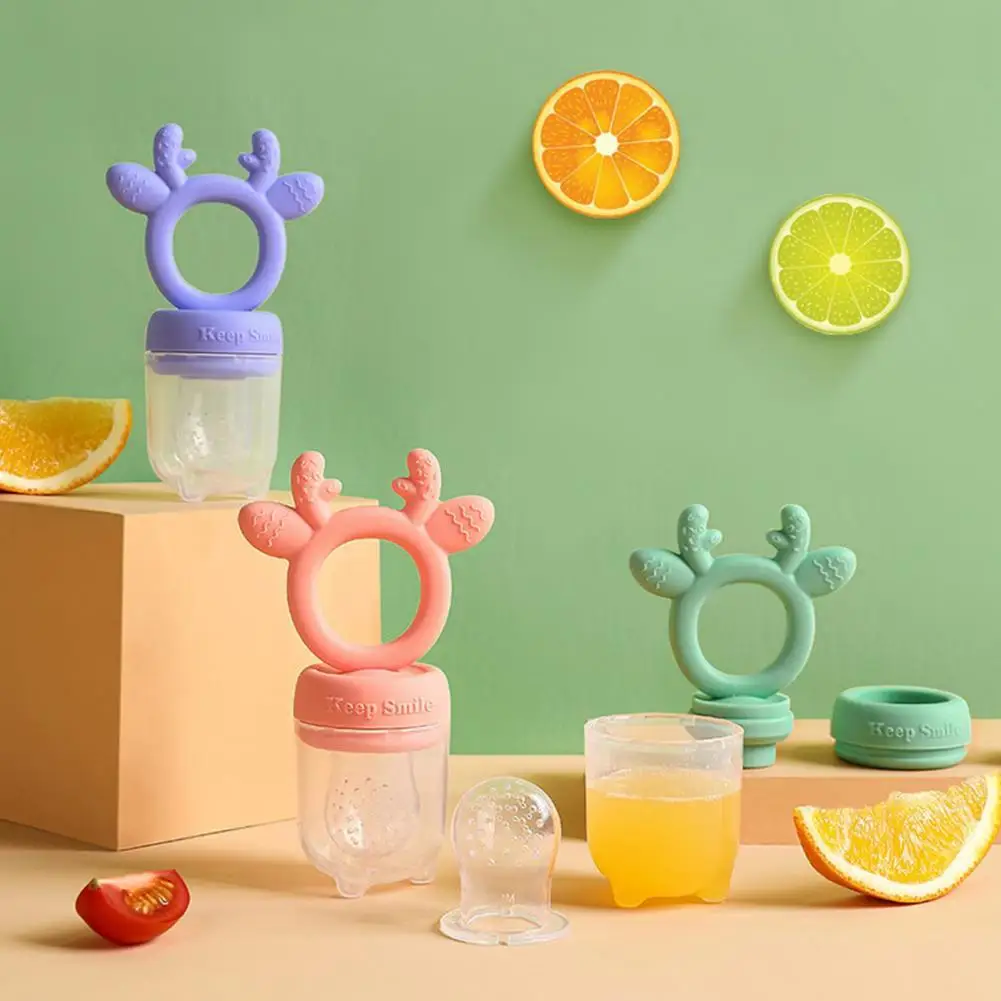Food Grade Silicone 1 Set Lovely Baby Pacifiers Food Feeder Creative Feeding Pacifier with Cover for Picnic