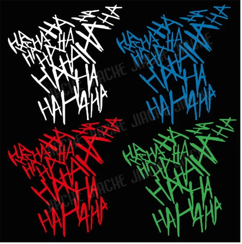 Imagen 2 del producto 13 colores HaHa Joker pegatina de coche divertido casco calcomanía motocicleta pegatinas reflectantes pegatinas Auto ventana parachoques pegatina Decoración