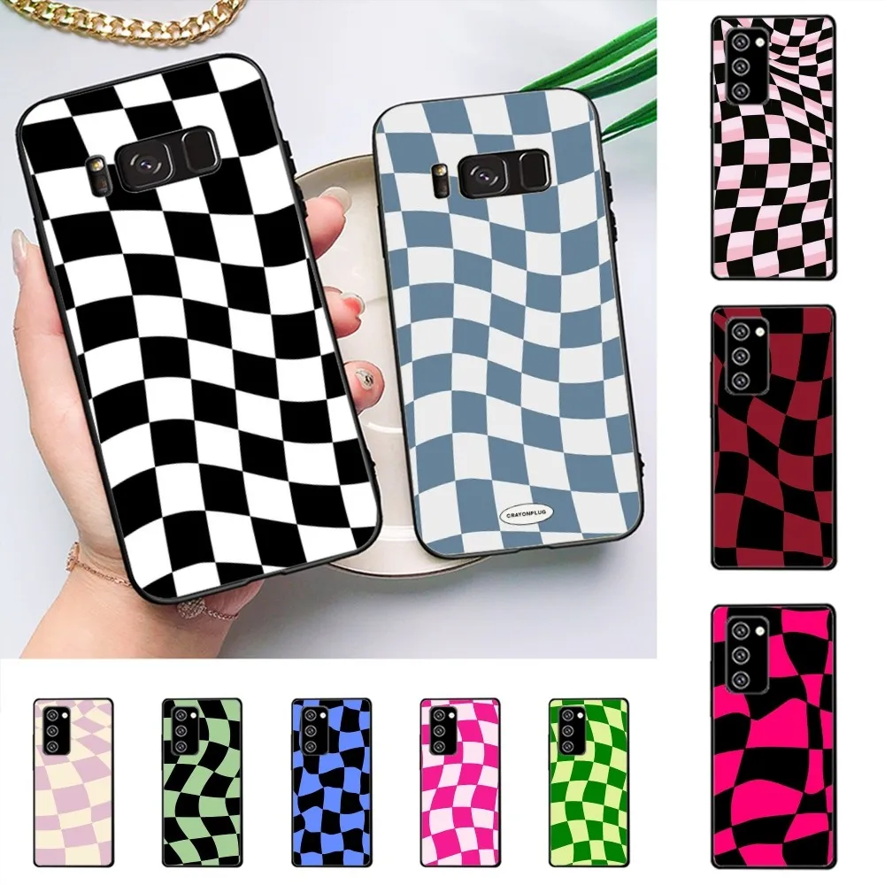 Retro Wavy Checkered Phone Case For Samsung J 7 Plus 7core J7 Neo J6 Plus Prime J6 J4 J5 Mobile Cover