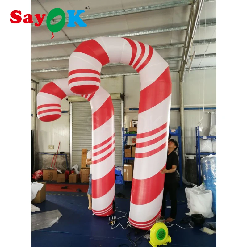 2.5-3.5m Customized High Inflatable Candy Cane Outdoor Candy Cane Decorations For Christmas Party Stage Decor