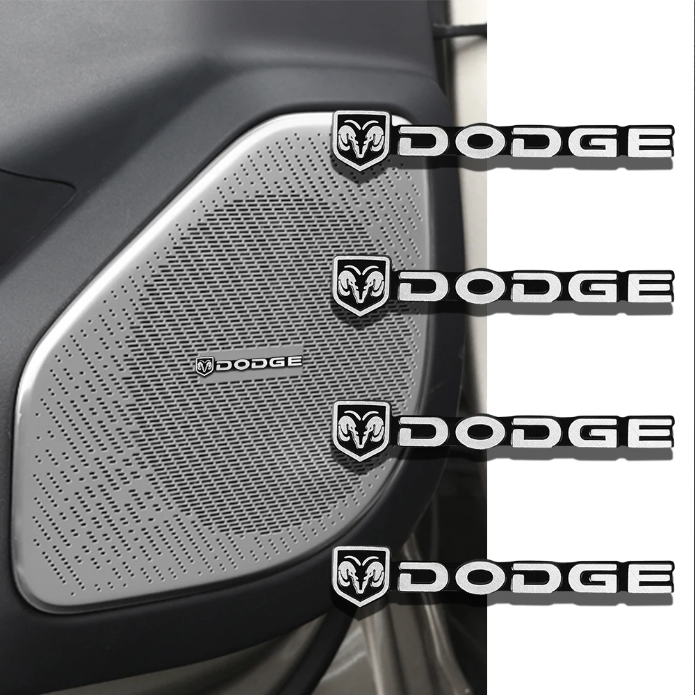 2/4Pcs Car Speaker Audio Sticker Auto Interior Decals Decoration For Dodge Durango Caliber Viper Magnum Ram Caravan Charger Neon