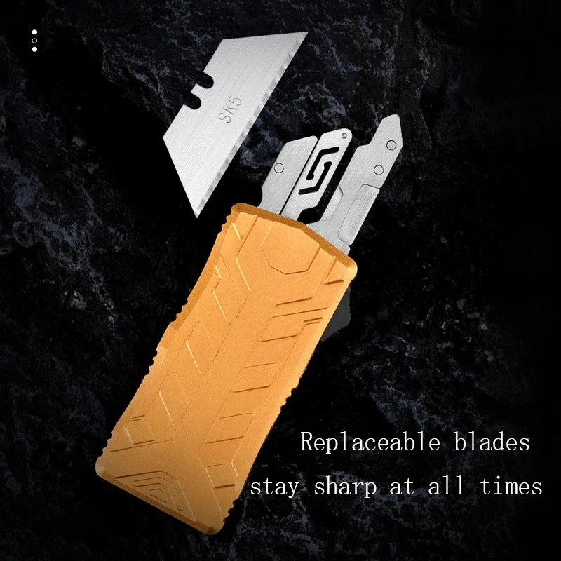 SK5 Blade Replaceable Aluminum Utility Knife EDC Outdoor Pocket Knives Paper Tool Sharp Cutter Handle Push-pull Box Opener Steel