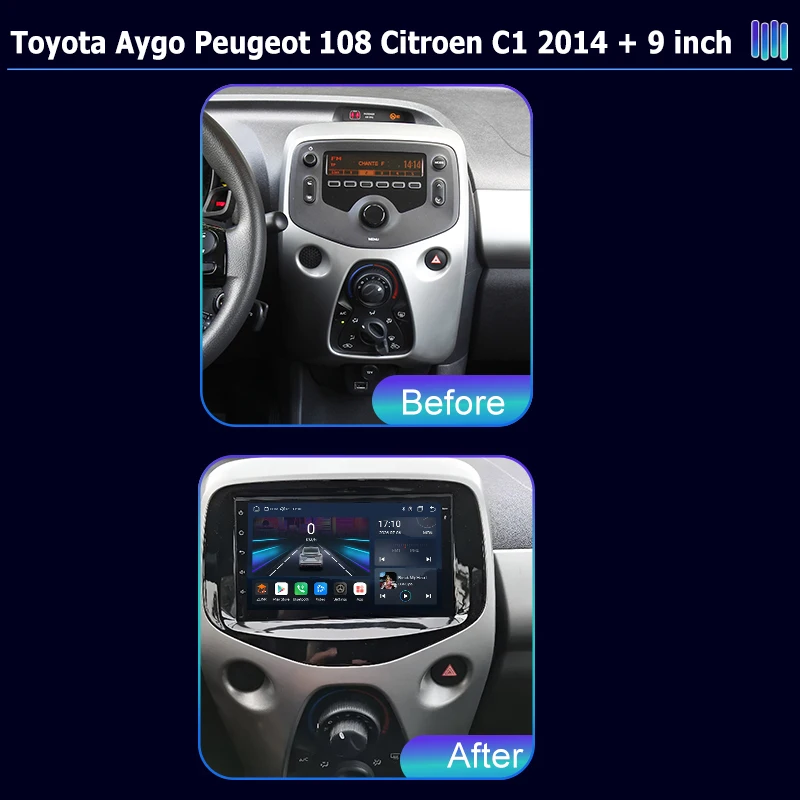 AI VOICE Android Car Radio Multimedia player for Toyota Aygo Peugeot 108 GPS Navigation Stereo Screen Video Tape Recorder