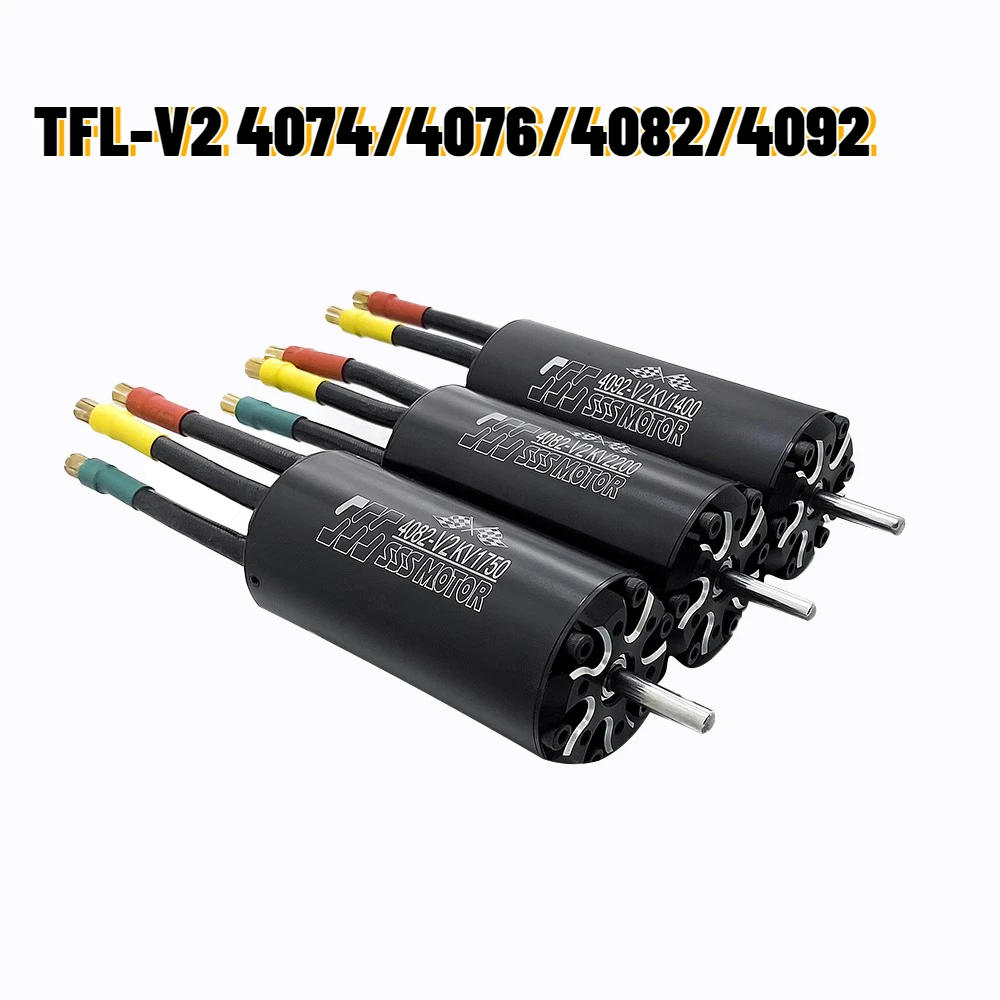 TFL-V2 4074/4076/4082/4092,4-pole Inner Rotor Water-cooled Brushless Motor KV1400-2200 for RC Model Car Ship Aircraft