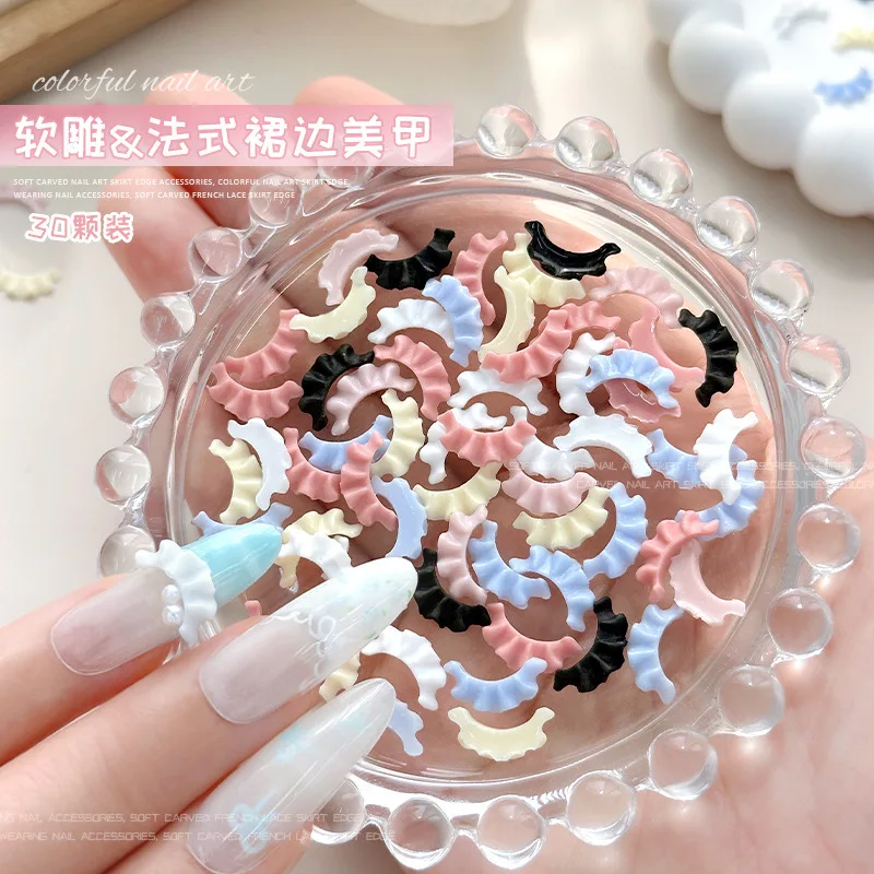 Colorful Resin Soft Carved French Skirt Edge Lace Line Chic U-shaped V-shaped Nail Art Decoration Manicure Accessories Wholesale - Image 6