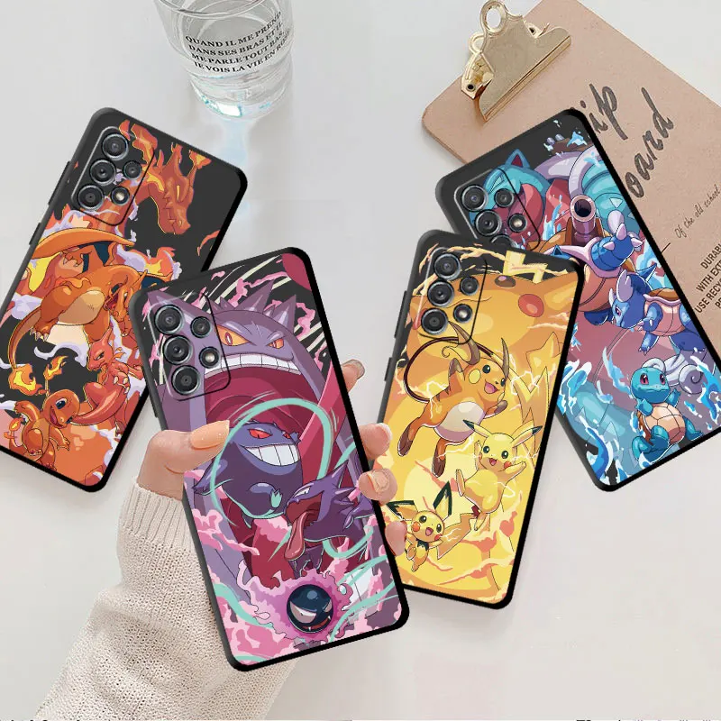 Phone Case For Samsung Galaxy A04 A20s A42 5G A04 A03 Core A02s A50s M13 A02s Cover Silicone Bumper Pokemon P-ikachu Cool Gengar