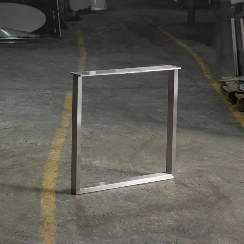 Brushed 201 Stainless Steel Table Legs, Bauhaus Style for Dining, Office & Large Panel Tables