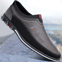 leather men shoes slip on gentleman style Daily business office shoes Elegant adult Flats loafers men big size 48 49 50 51 52 53