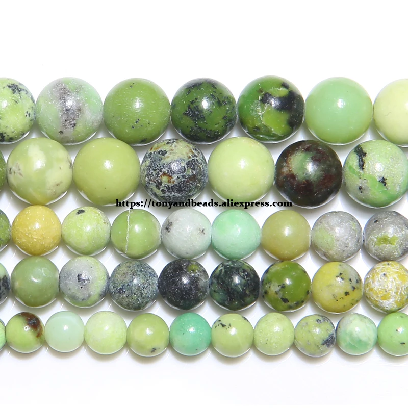 Natural China Material Chrysoprase Jade Stone Round Loose Beads 6 8 10 MM Pick Size For Jewelry Making