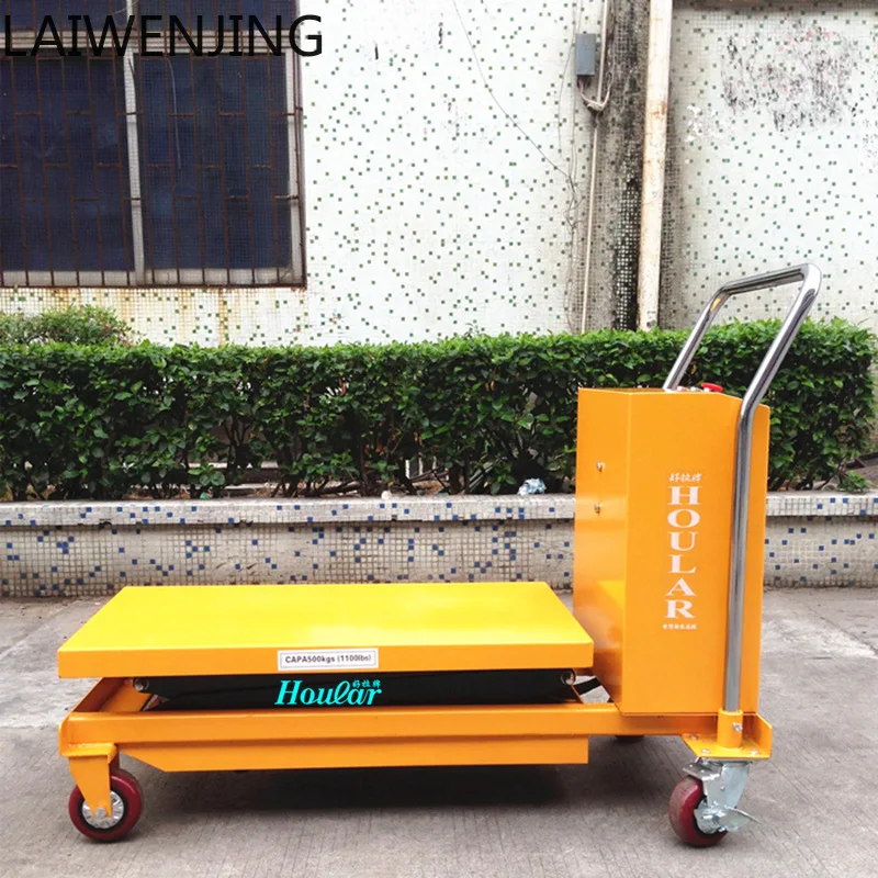 MJY mobile lifting hydraulic platform truck semi-automatic platform truck