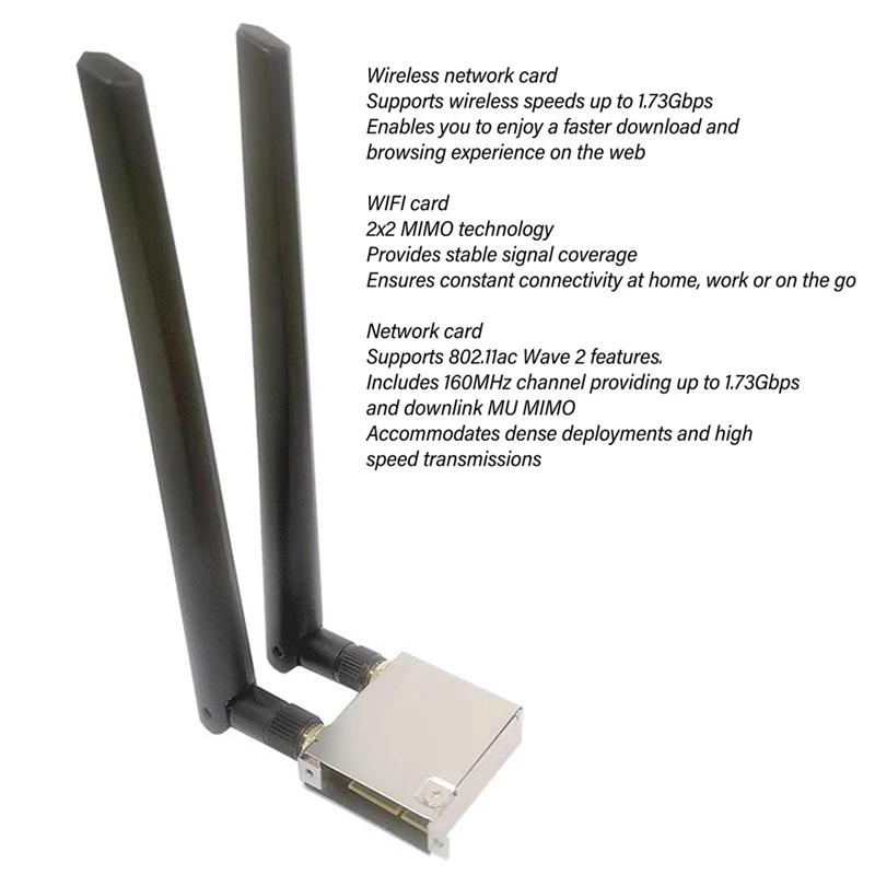 WIFI 6 Desktop Wireless Network Card Wireless Network Card 9560NGW Up To 1.73Gbps Strong Coverage Bluetooth 5.0