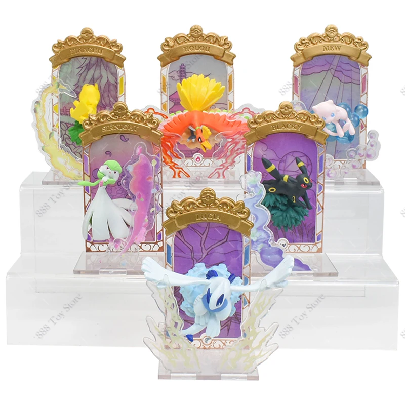 6pcs/wholesale Pokemon Figures Charizard Lugia Squirtle Underwater World Succulent Plants Teacup Garden Perfume Bottle Model Toy