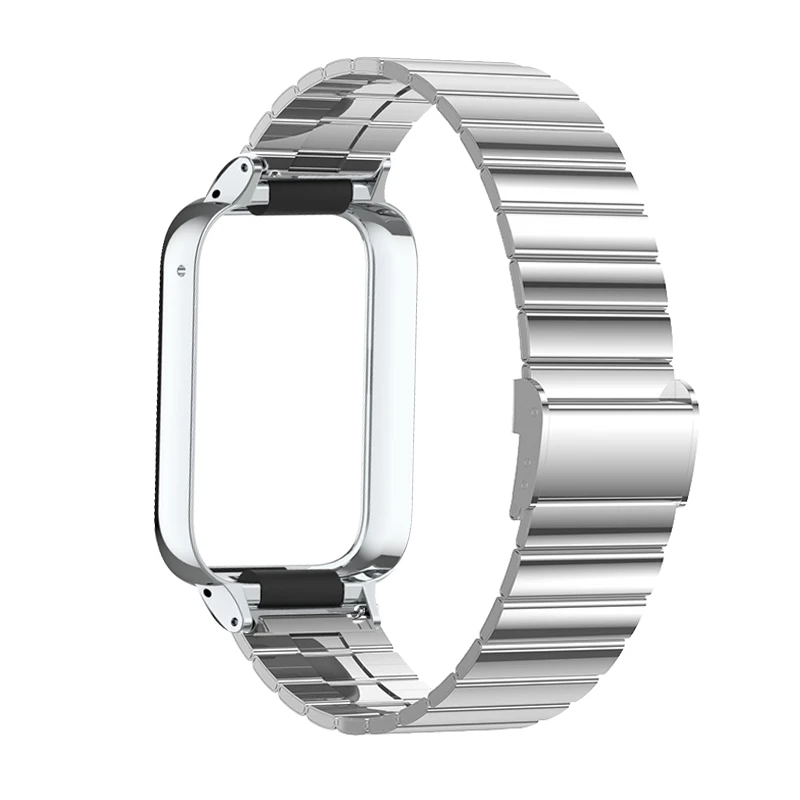 Para xiaomi mi banda 8 pro pulseira de aço inoxidável pulseira de metal caso protetor para mi banda 8 pro pulseira capa protetora quadros