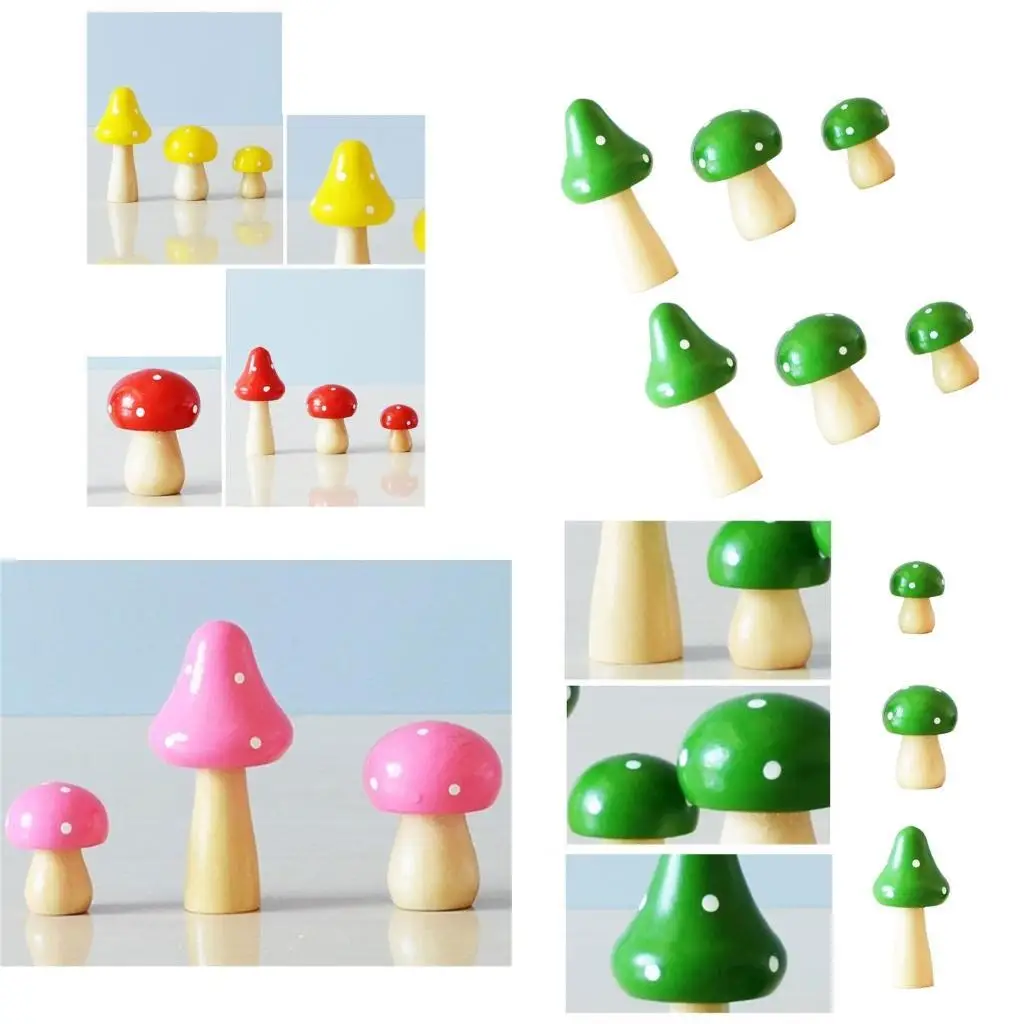 

E8BD 6Pcs Realistic Mushroom Gnomes Decoration for Nature Themed Setting