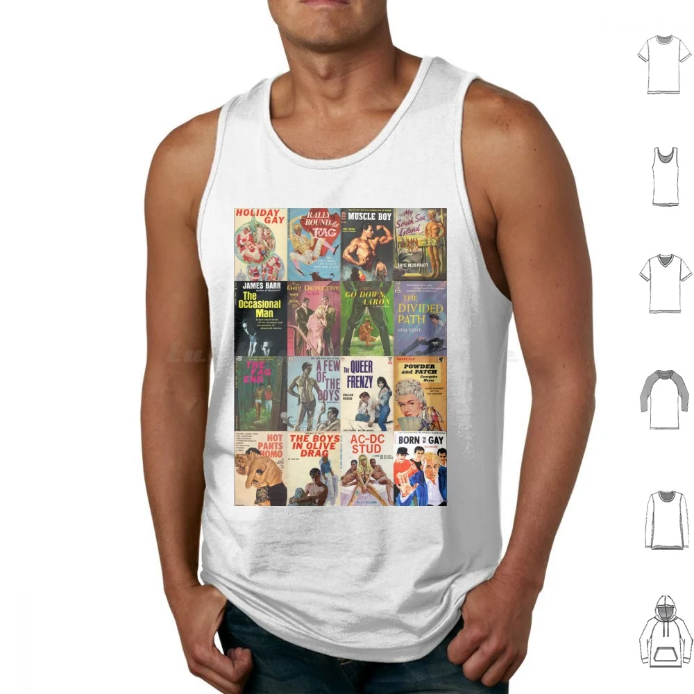 Vintage Pulp Fiction Collage Version 3 Tank Tops Print Cotton Pulp Vintage Retro Pulp Muscle Pulp Fiction Pulp Fiction