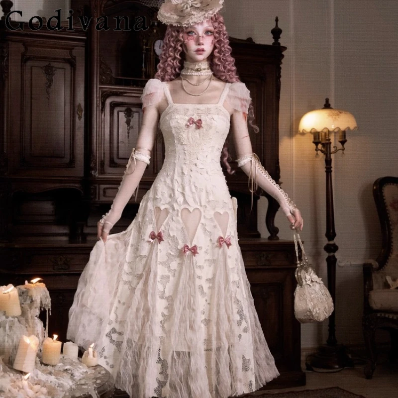 Abito da festa estivo senza maniche bianco Donna Blood Supply Love God Strap Abito lungo Carnevale per ragazze Abiti eleganti da compleanno