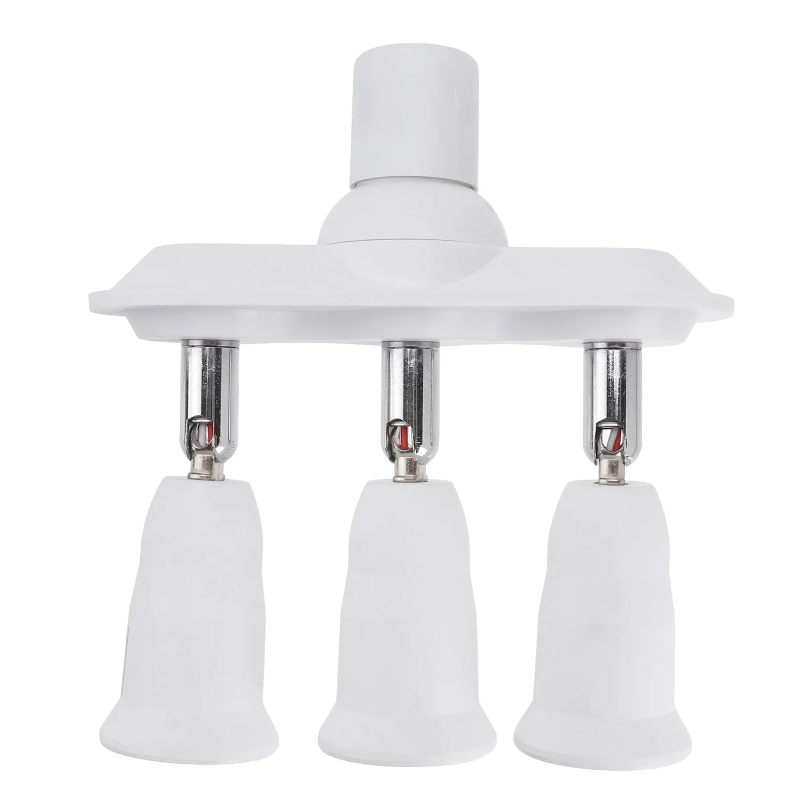 

1Pcs Household Lamp Holder E27 3-Head Socket Conversion White Smooth Surface Easy Install Standard Lamp Base Ceiling Light