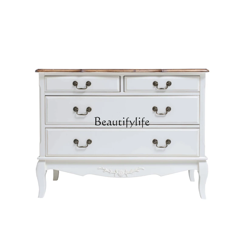 

*Solid wood American export retro country four-pump locker bedroom storage drawer cabinet