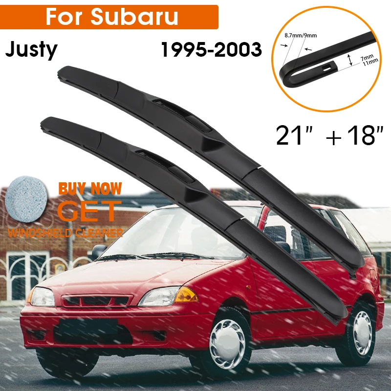 

Car Wiper For Subaru Justy 1995-2003 Windshield Rubber Silicon Refill Front Window Wiper Blades 21"+18" LHD RHD Auto Accessories