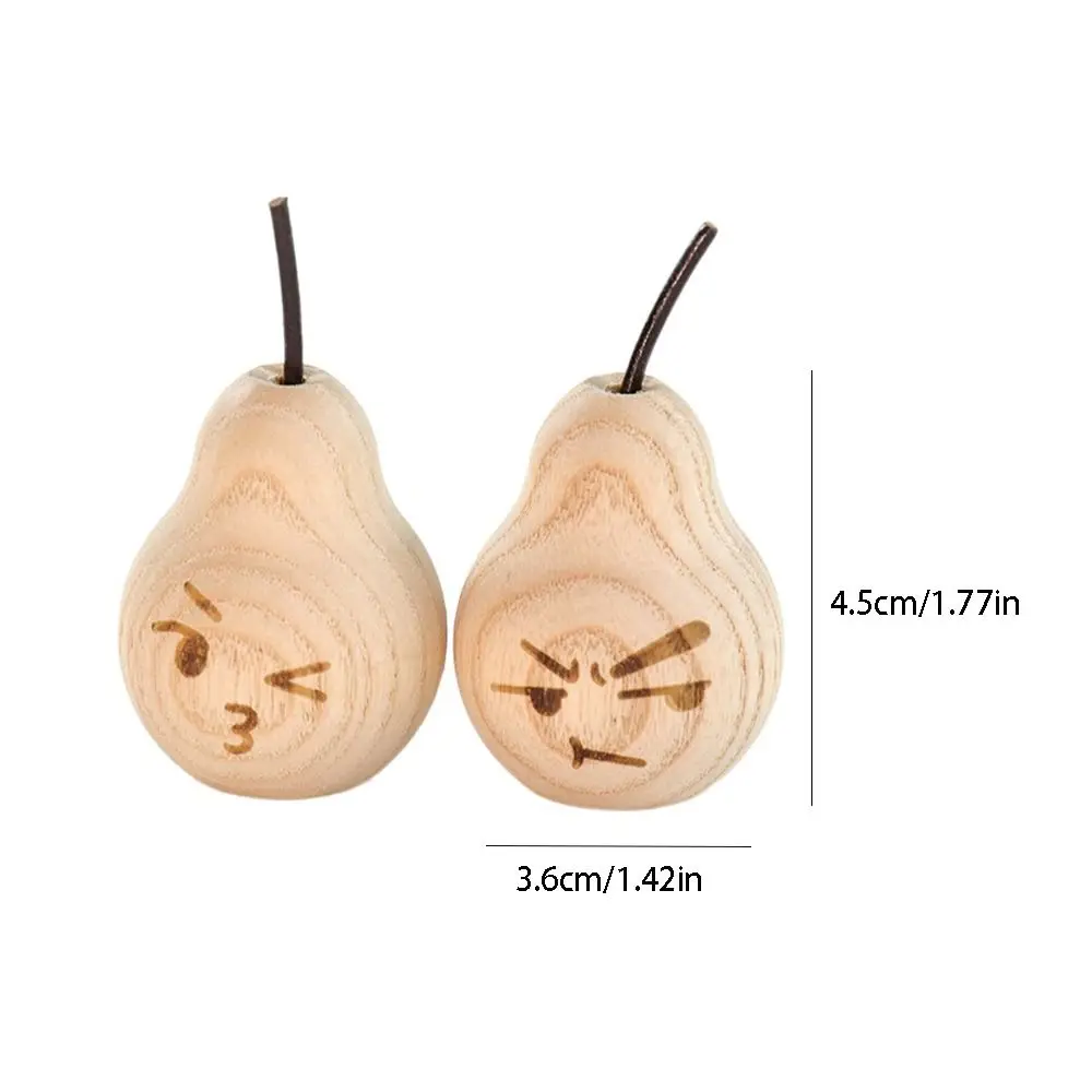 2pcs Home Painted Handmade Snow Pear Diffuser DIY Natural Artificial Pear Sculpture Cute Wood Pear Statue Housing Model