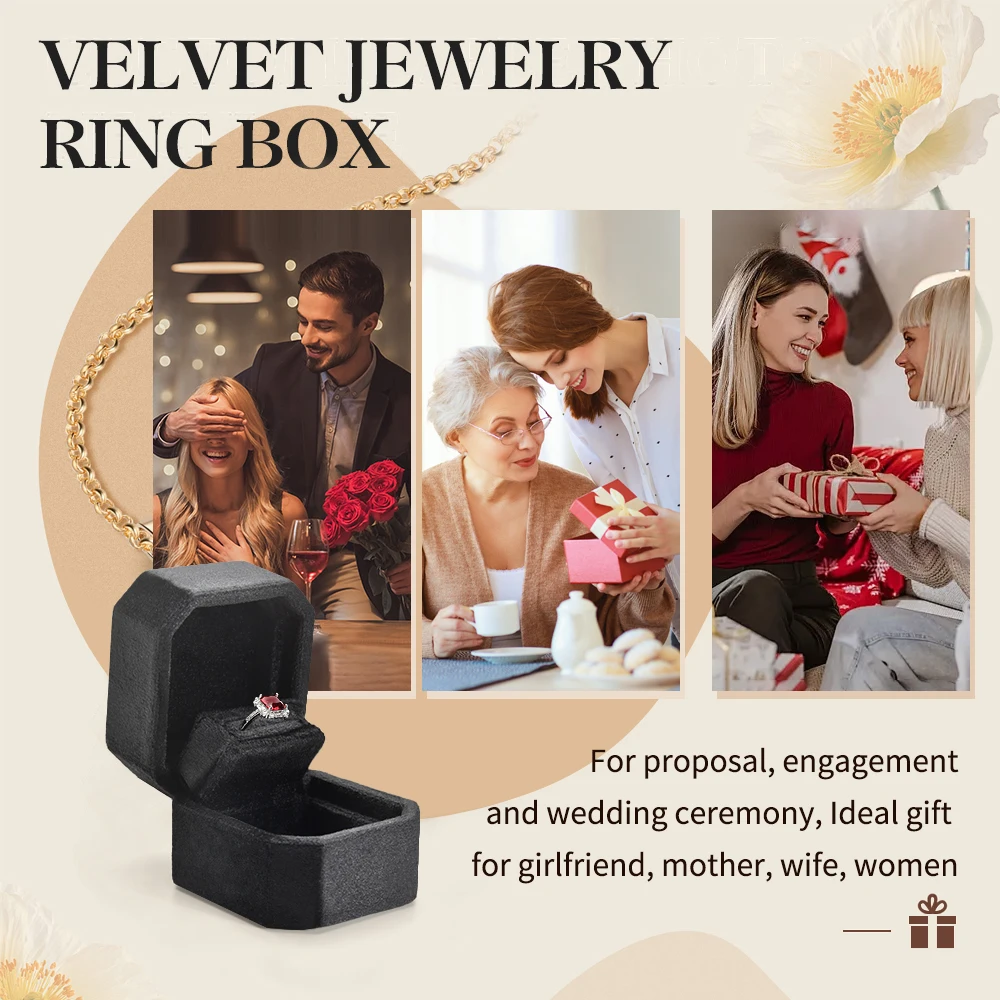Taimy Mini schwarz Samt Ring Box personal isierte Schmucke tui benutzer definierte Logo heiraten mich Ring Box heiraten Verlobung sring Box Schmucke tui