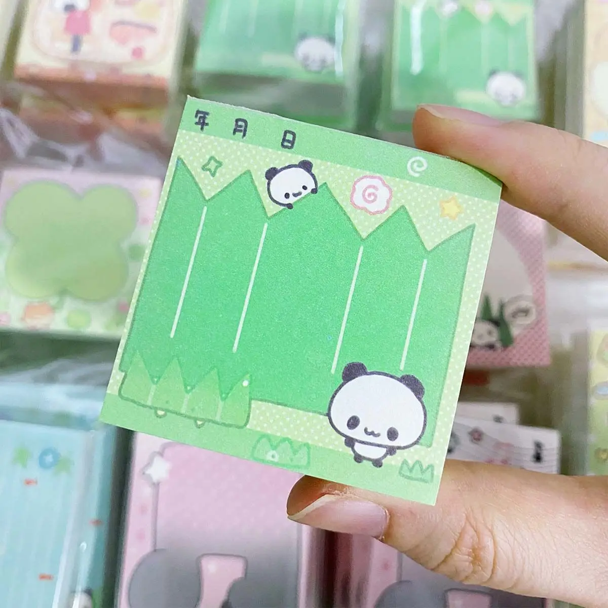 mini note pad Panda four-leaf clover cartoon