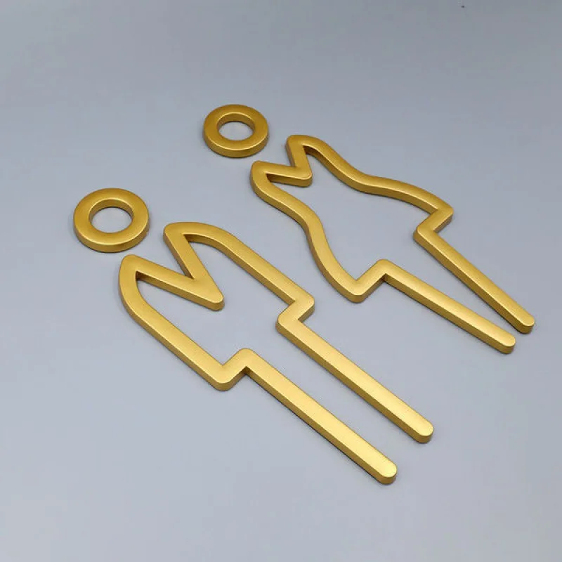 A Set of Three-Dimensional Hollow Out Bathroom Signs Creative  Bathroom  Door Signs Bathroom Signage Room Living Room Decoration