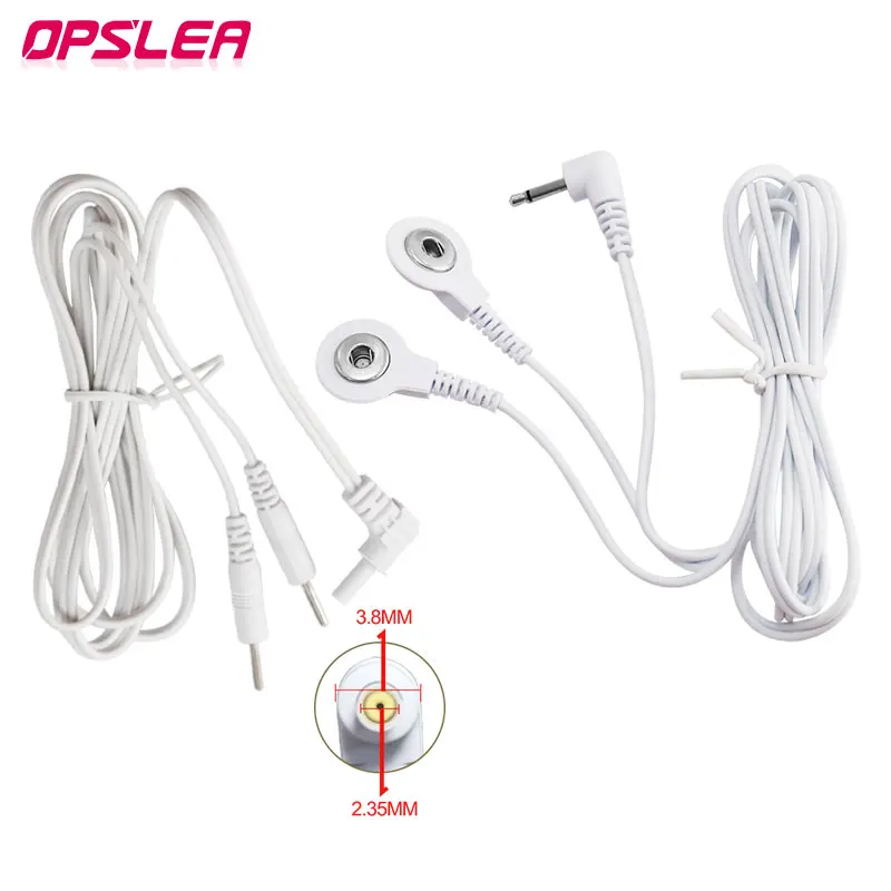 2-Wege-2, 5-mm-Knopf-Kupfer-Elektrokabel für Zehner-Massage geräte Elektrische Muskelstimulator-Elektroden pads Elektroden kabel