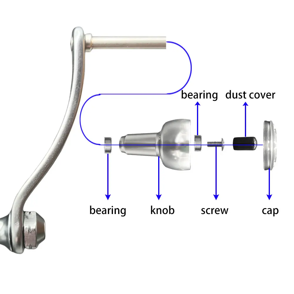 Full Metal Fishing Reel Handle for DAIWA/SHIMANO Screw-in Type