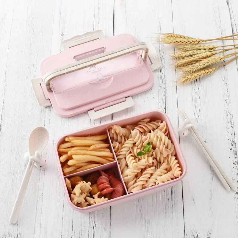 New 1000mL Children's Lunch Box Children's Student Sealed Compartment Fruit Salad Box Microwave Heated Bento Box Kitchen Tools