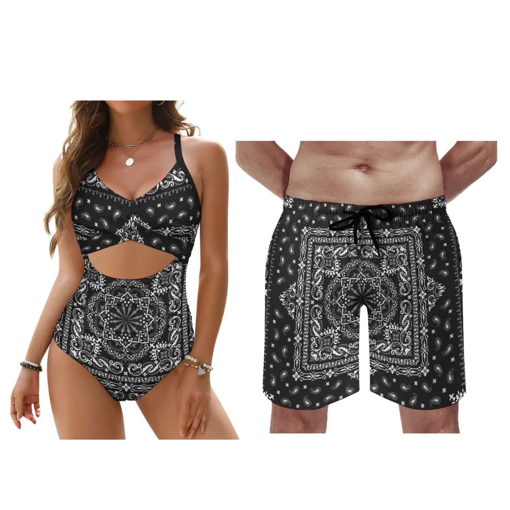 Настраиваемые банданы для пар, пляжные плавки-бикини, подходящие для использования в отпуск, новый стиль 2025 года