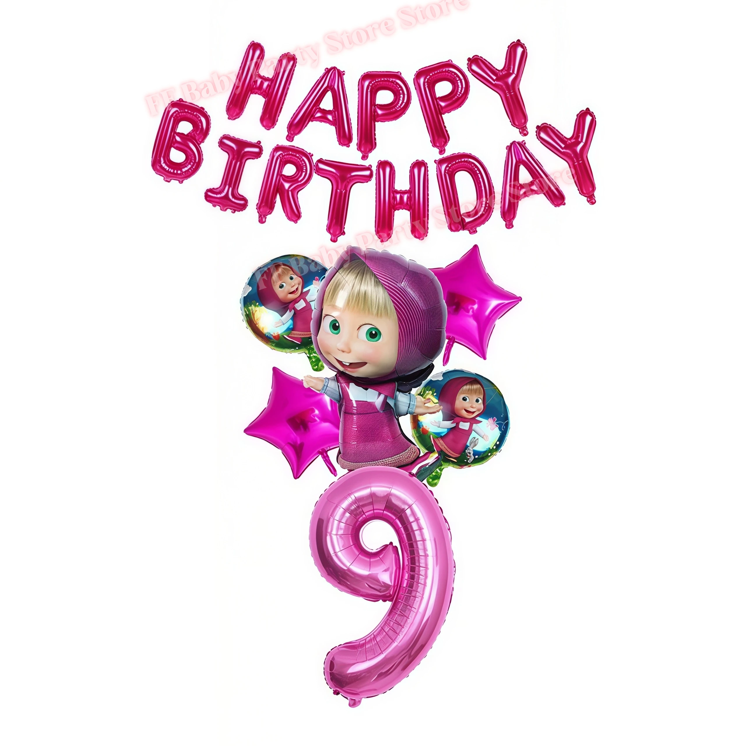 Niedliches Mädchen-Geburtstagsparty-Dekorationsset mit Bärenmotiv: Teller, Becher, Servietten, Ballons für Kinder, Babyparty-Zubehör, Geschenkideen – Detail 37