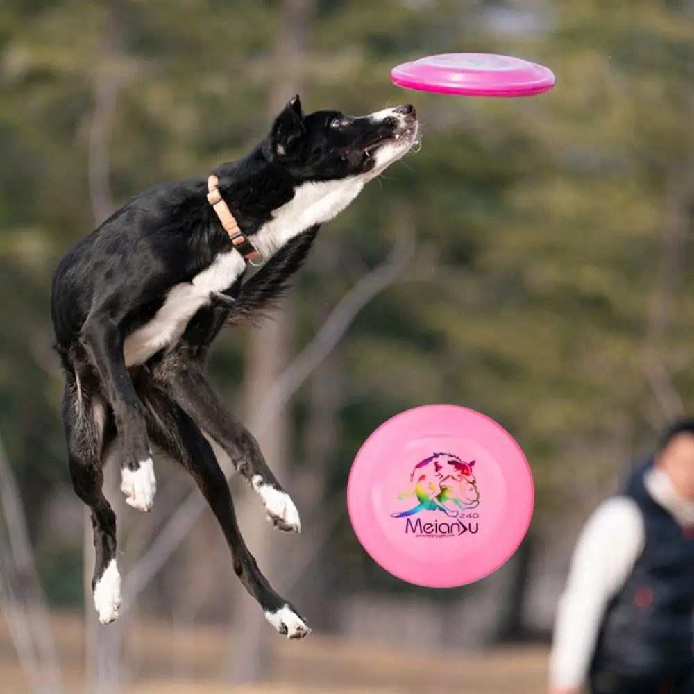 Dog Training Toy 24cm Pet Flying Discs Bite Resistant Luminous Dog Throwing Type Toy Soft Interactive Dog Toy for Playing