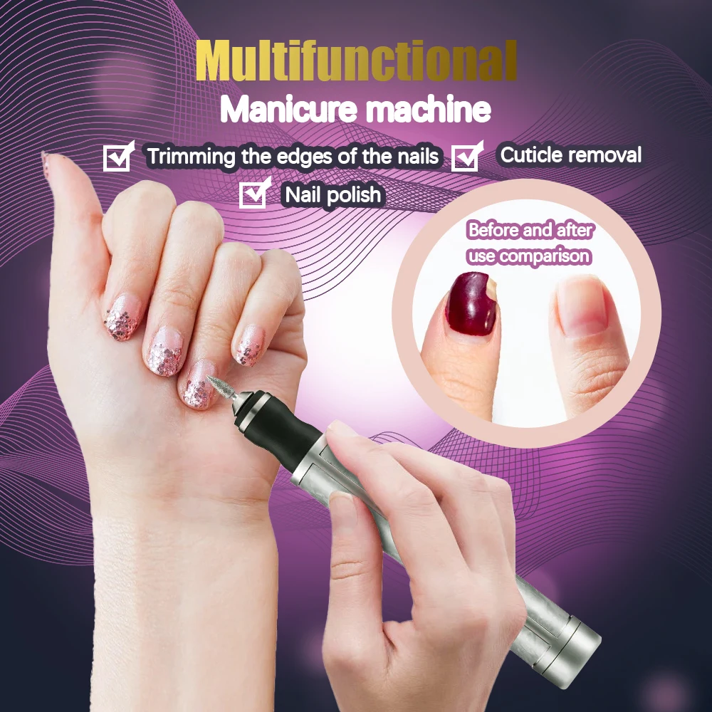 LINMANDA Kit trapano elettrico per unghie Kit professionale per lime per unghie Efile Gel per unghie Unghie acriliche Kit per lucidatura per manicure e pedicure