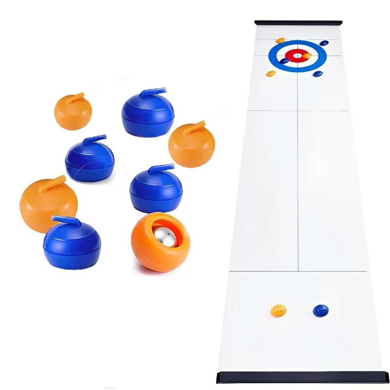 

Tabletop Curling Game Set Mini Shuffleboard Fun Board Games for Adults Kids Families Gifts Shuffleboard Curling Accessories