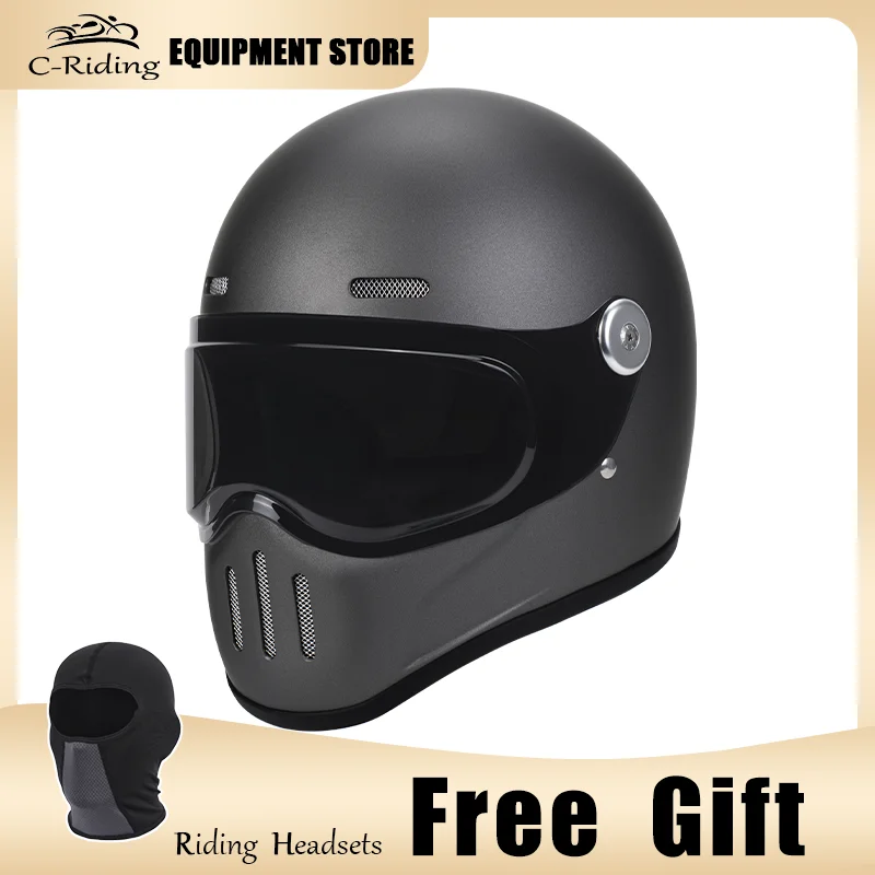 

Tokyo Style Motorcycle Full Face Retro Helmet Motorcycle Casco Moto Japan TT Helmets Fiberglass With Detachable Lenses