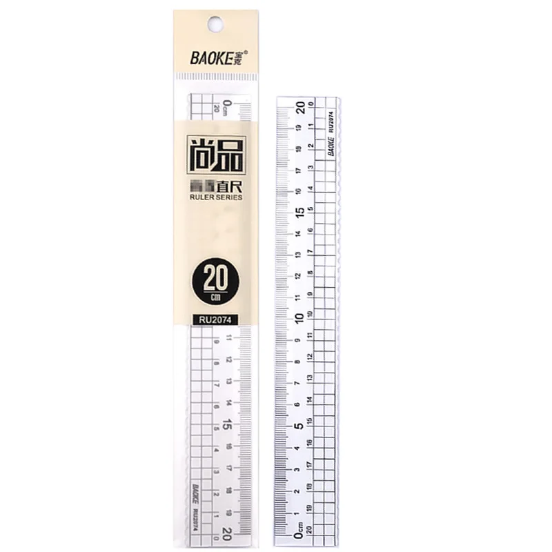 1pcs Ruler 20cm Simple Transparent Acrylic Rulers Ruler Square Ruler Cute Stationery Drawing Office School Supplies Drawing Tool