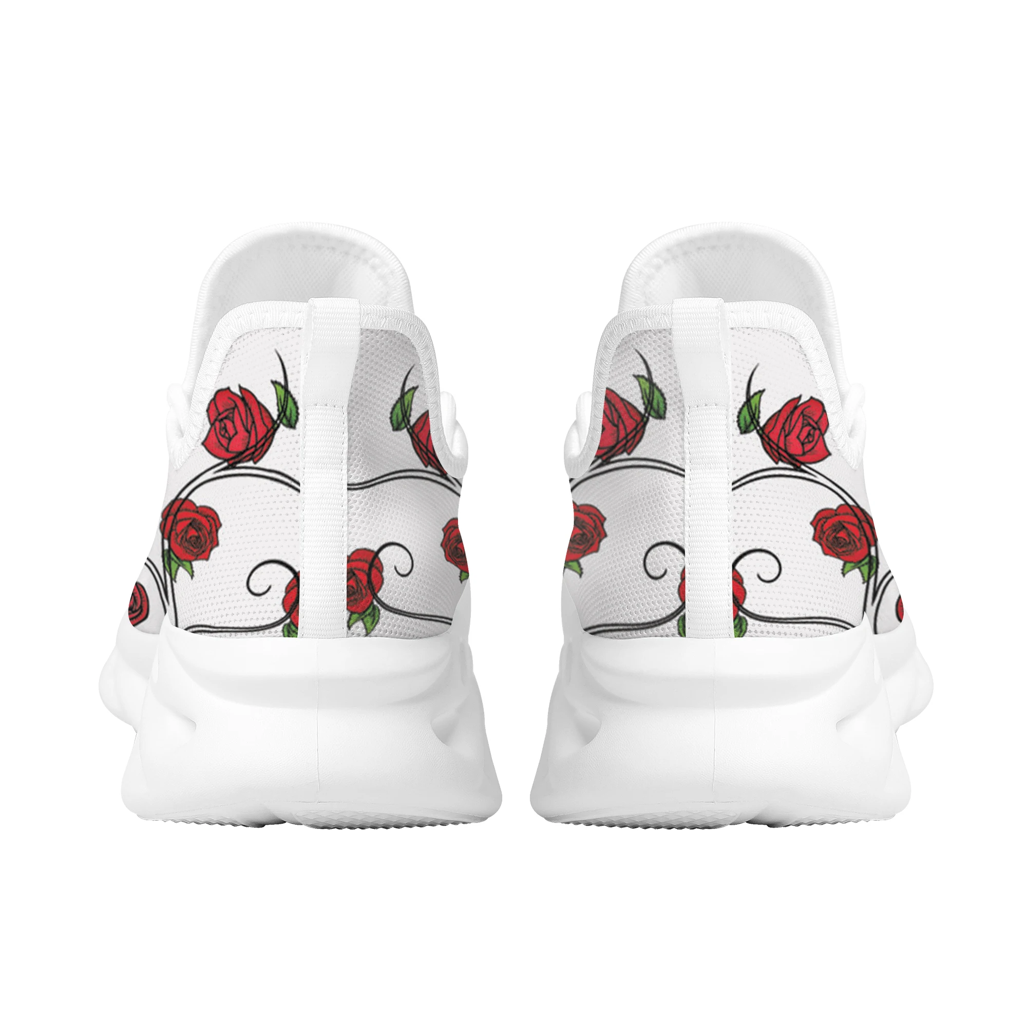 INSTANTARTS Luxury Rose Sunflower Skull Shoes Women Designers Platform White Black Sneakers Casual Shoes Zapatillas de Mujer