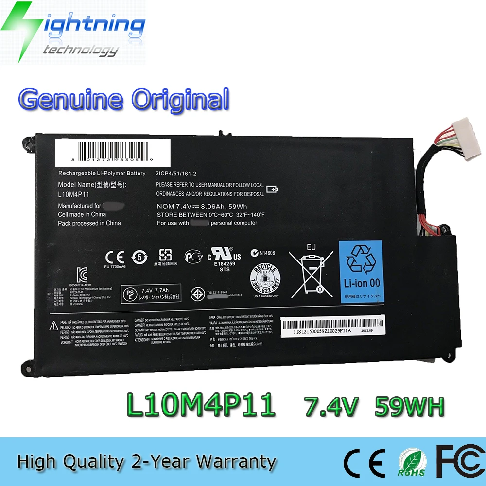 

Brand New Genuine Original L10M4P11 7.4V 59Wh Laptop Battery for Lenovo IdeaPad U410 U410 Touch Power Supply 121500059