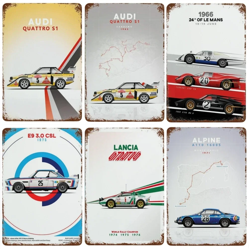 Europe F1 Racing Poster Compettion Track Decor Tin Sign Car Shop Garage Wall Plate Signs Vintage Iron Board Painting Decoration