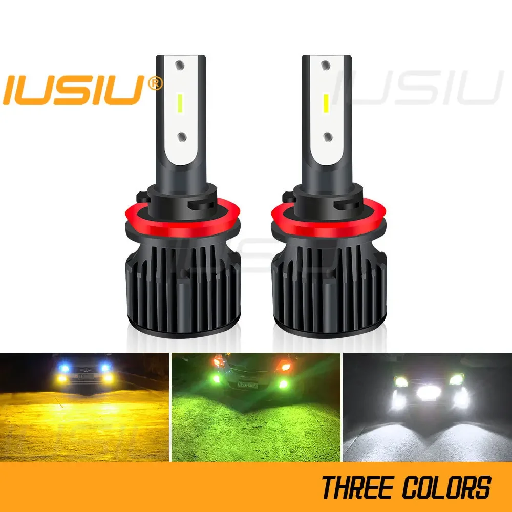 

IUSIU 2PCS H8 Car Led Fog Light 9005 9006 H11 Lamp Bulbs H1 H3 H4 9003 HB2 H7 H27 880 881 HB3 HB4 H16 H9 Lemon Green Yellow Auto