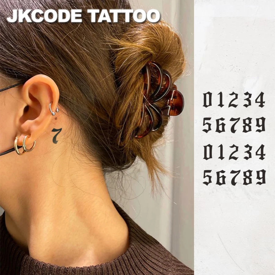 تاتو شبه دائم مقاوم للماء، أيدي، أرقام عربية، حروف إنجليزية، تاتو مؤقت، يدوم 1-2 أسابيع، وشم أصابع #3