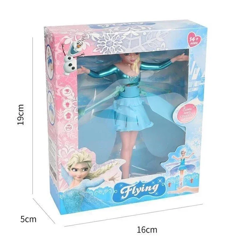 Disney-Flying Machine Flying Light Levitation Gesture Induction para crianças, anime Disney, princesa congelada Elsa, brinquedos de fadas para meninas, presentes de aniversário