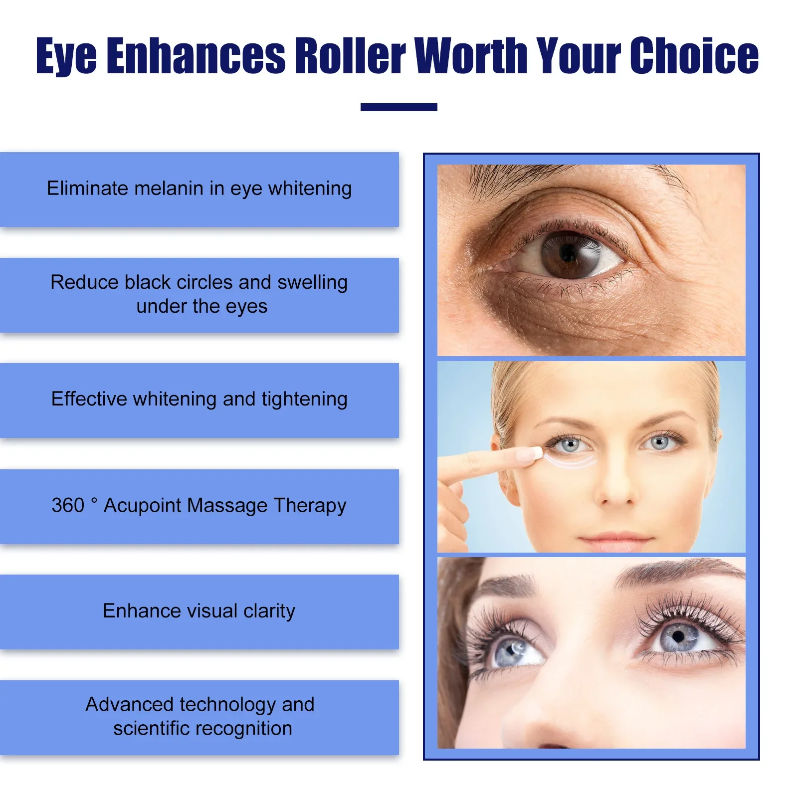 Anti Dark Circles Eye Serum Anti-Fatigue Dark Circles Fade Fine Lines Under The Eyes Remove Eye Bags Puffiness Eye Massager Care