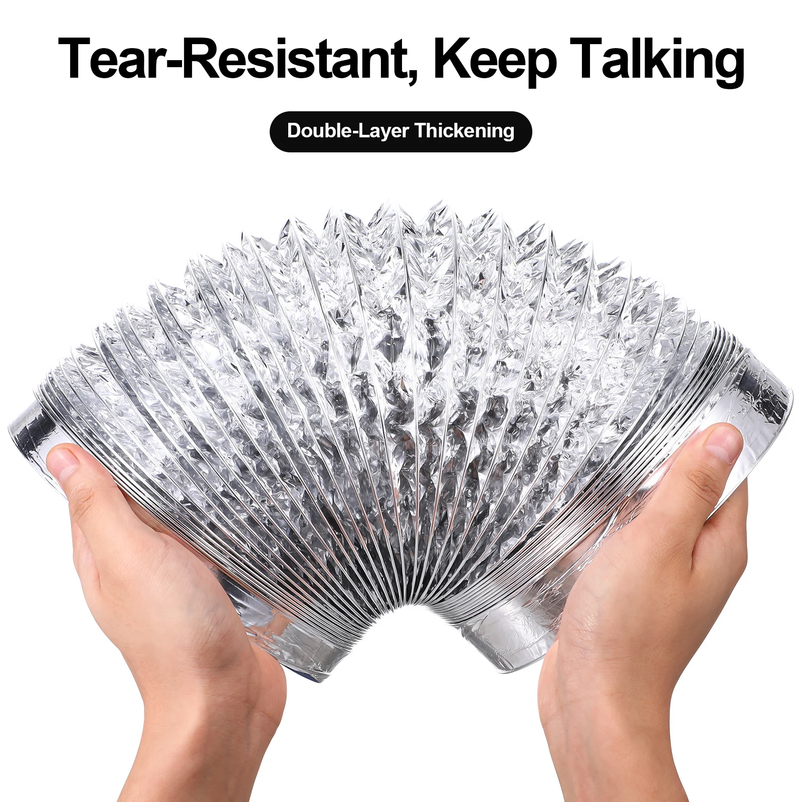 1 قطعة خرطوم عادم من رقائق الألومنيوم المتين 1.5 متر فضي مقاوم لدرجات الحرارة العالية Hvac مجفف قناة تهوية 180 مللي متر قطر #1