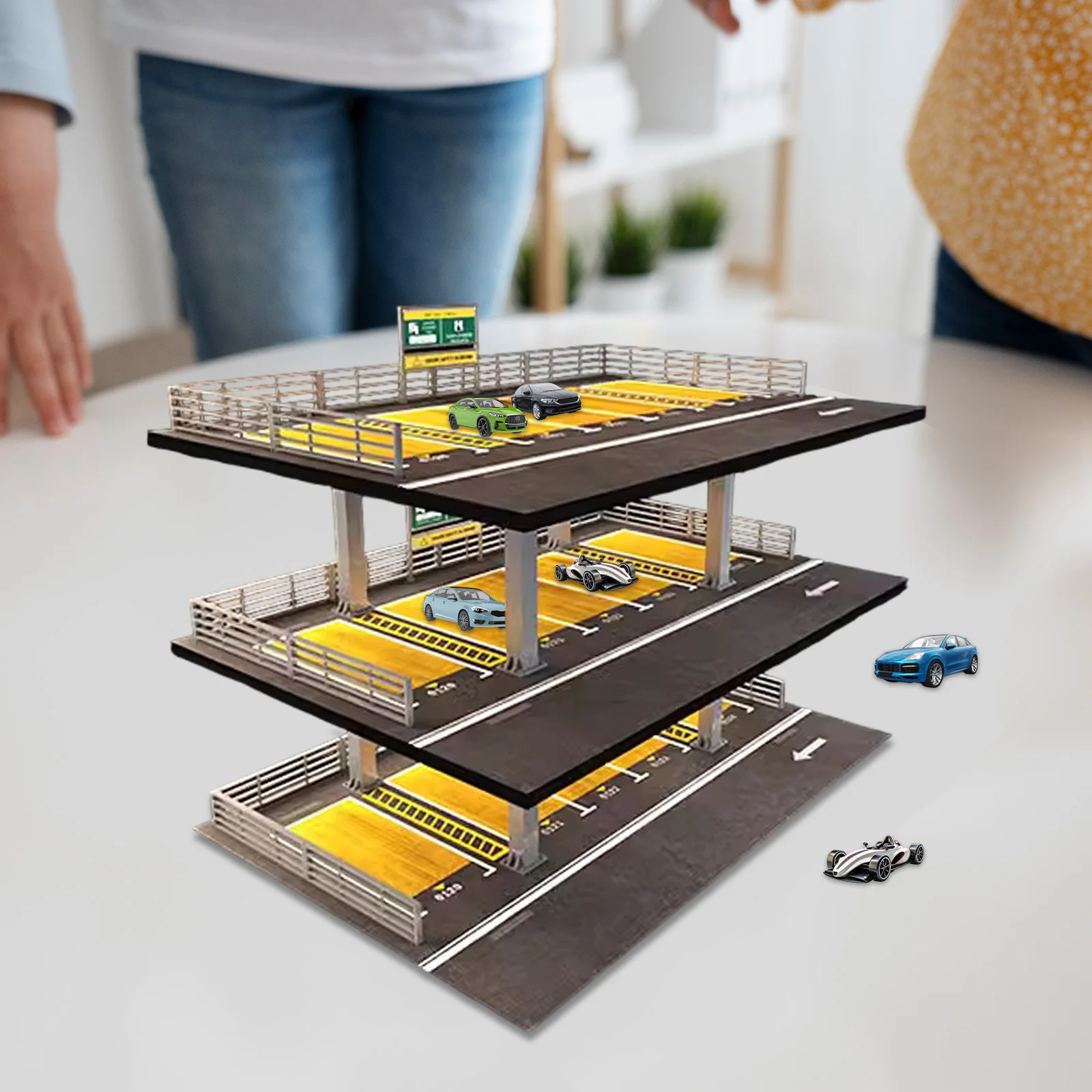 1/64 Diecast Auto Vitrine Auto Garage Vitrine Simulatie Parkeerplaats Voertuig Model Case voor Legering Auto Verzamelaars