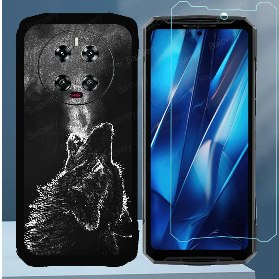 Case For Doogee DK10 5G TPU Silicone Cover Cartoon Shell Bumper Soft For Doogee DK10 5G with Tempered Glass Film Case Phone Bags