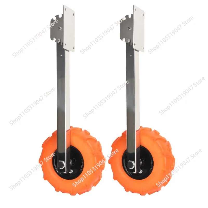 Special portable rubber trailer with inflatable traction wheel and aluminum tail wheel